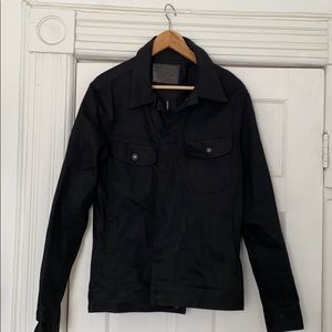 Taylor Stitch solid black denim jacket.